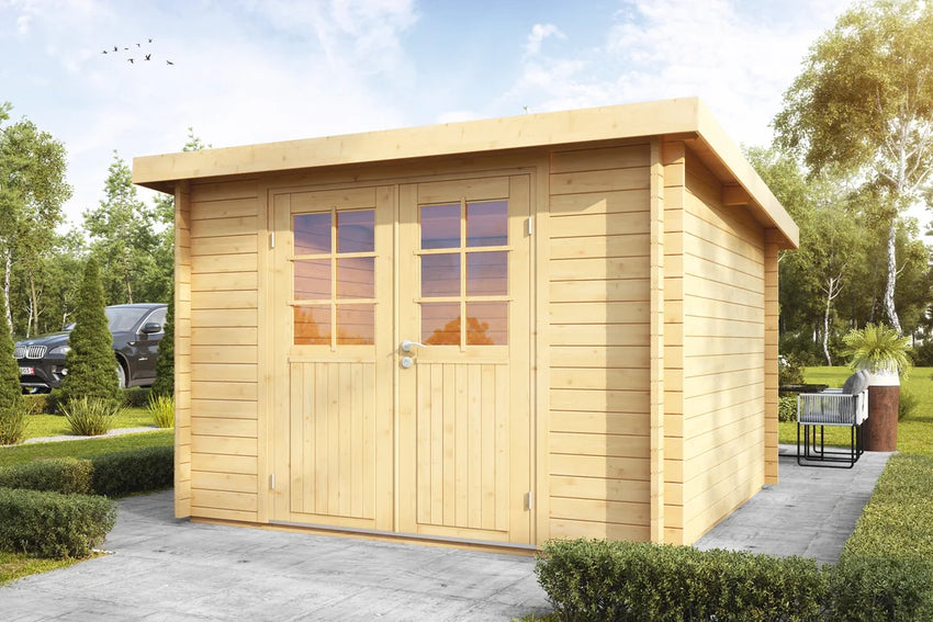 Holz-Gartenhaus Pia von WOLFF FINNHAUS in 5 Türvarianten - FREESE Holz 