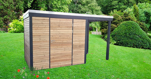 Vordach für Gartenhaus KLARE LINIE - FREESE Holz 