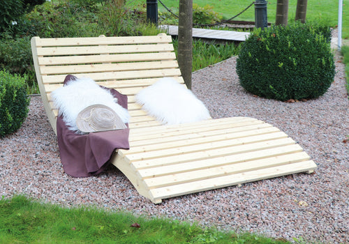 JODA Gartenliege Stora Doppelliege aus Fichte natur