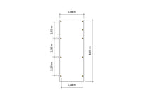 Gründach-Carport CLASSIC Holzblende mit Abstellraum (Verkleidung: Klassisches Duoprofil) - FREESE Holz 