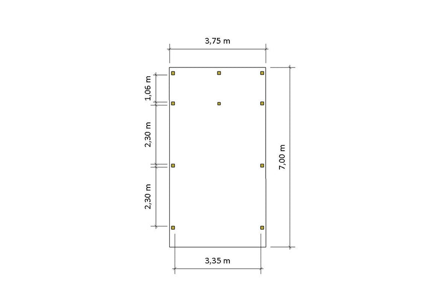Gründach-Carport CLASSIC Holzblende mit Abstellraum (Verkleidung: Klassisches Duoprofil) - FREESE Holz 