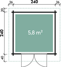 Grundriss Holz-Gartenhaus Berit 2424 von WOLFF FINNHAUS - FREESE Holz 