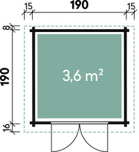 Grundriss Holz-Gartenhaus Leila 1919 von WOLFF FINNHAUS - FREESE Holz 