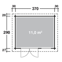 Grundriss Holz-Gartenhaus Levke 3729 von WOLFF FINNHAUS - FREESE Holz 