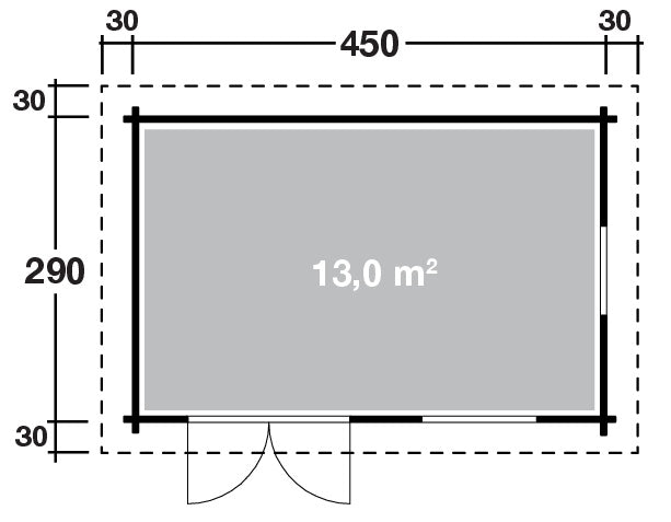 Grundriss Holz-Gartenhaus Levke 4529 von WOLFF FINNHAUS - FREESE Holz 