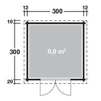 Grundriss Holz-Gartenhaus Peggy von WOLFF FINNHAUS - FREESE Holz 