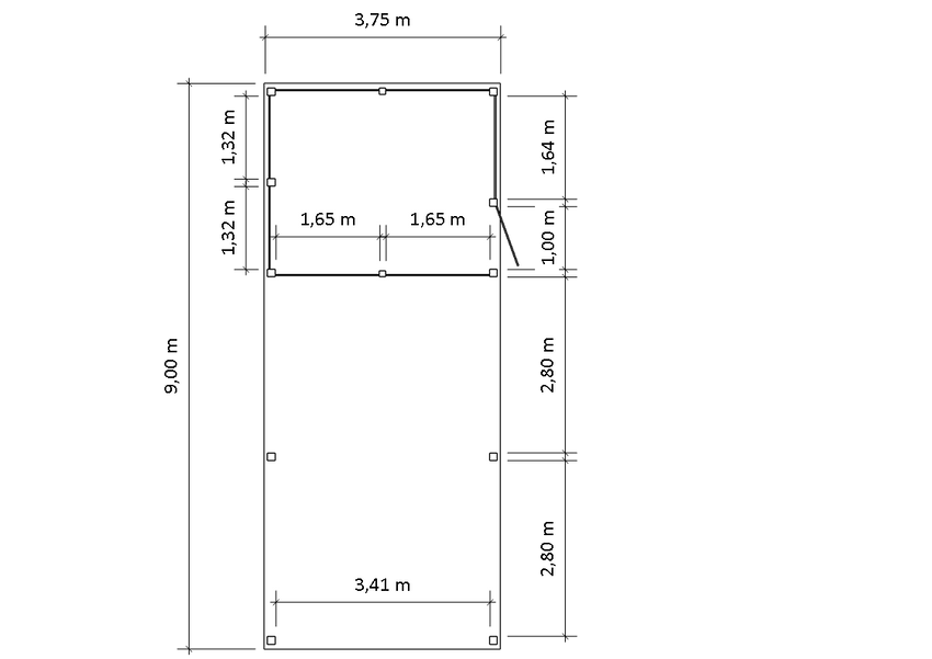 Modernes Gründach-Carport KLARE LINIE mit Abstellraum (Einzelcarport) - FREESE Holz 