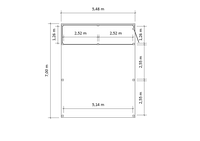 Modernes Gründach-Carport KLARE LINIE mit Abstellraum (Doppelcarport) - FREESE Holz 