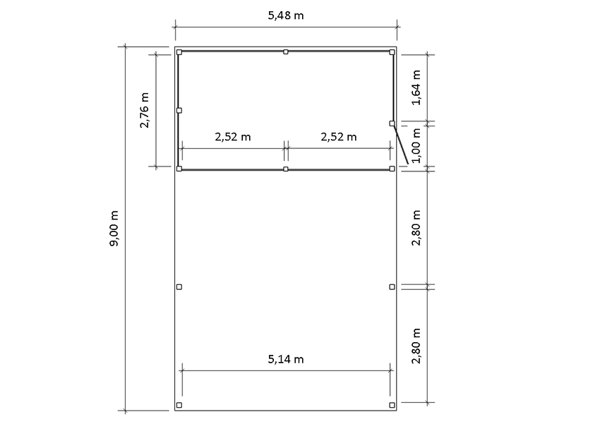 Modernes Gründach-Carport KLARE LINIE mit Abstellraum (Doppelcarport) - FREESE Holz 