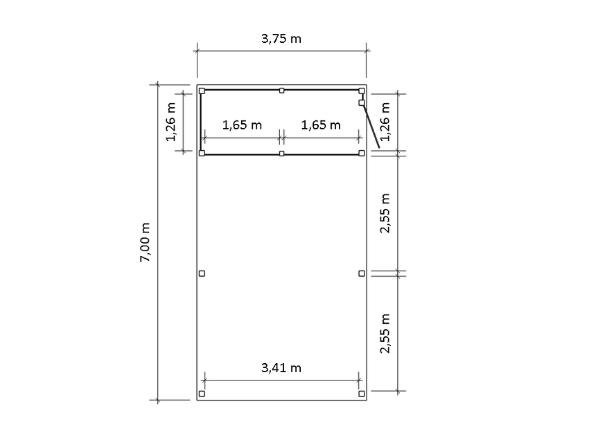 Modernes Gründach-Carport KLARE LINIE mit Abstellraum (Einzelcarport) - FREESE Holz 