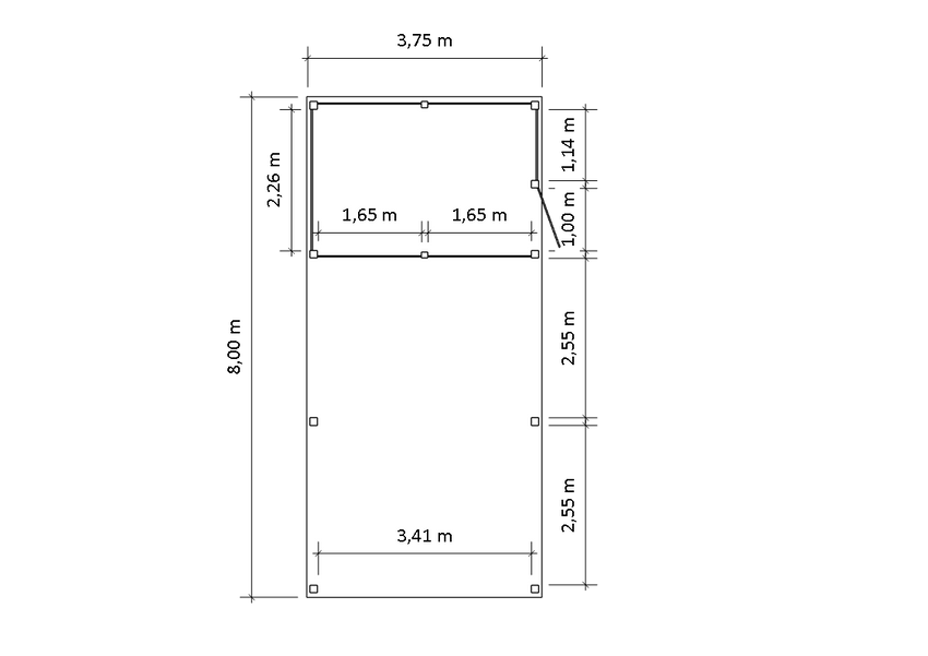 Modernes Gründach-Carport KLARE LINIE mit Abstellraum (Einzelcarport) - FREESE Holz 