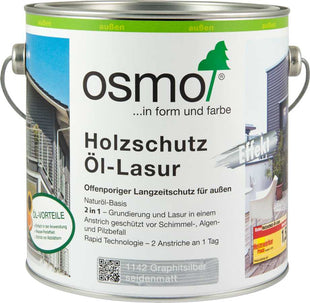 OSMO Holzschutz-Öl-Lasur Effekt in silber-metallic