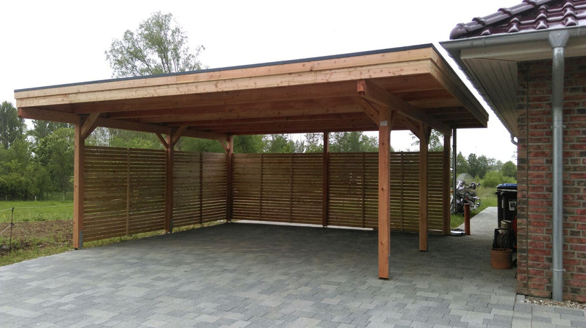 Doppelcarport CLASSIC mit Holzblende - FREESE Holz 