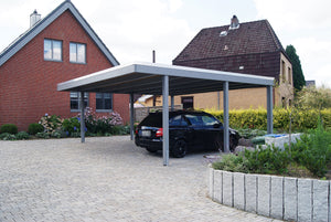 Modernes Gründach-Carport KLARE LINIE ohne Abstellraum (Doppelcarport) - FREESE Holz 