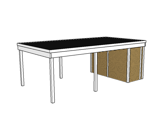 Modernes Einzelcarport KLARE LINIE mit Abstellraum - FREESE Holz 