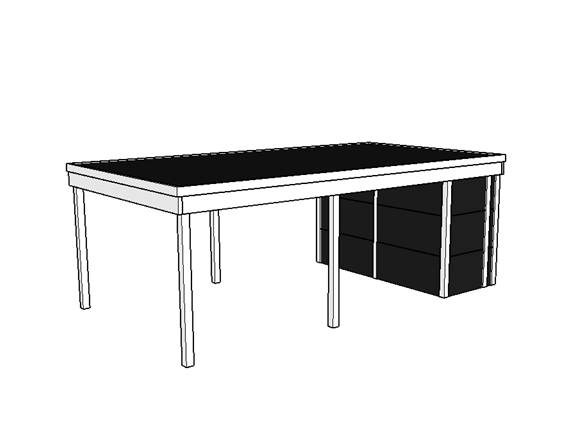 Modernes Einzelcarport KLARE LINIE mit Abstellraum - FREESE Holz 