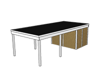 Modernes Einzelcarport KLARE LINIE mit Abstellraum - FREESE Holz 