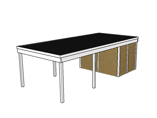 Modernes Einzelcarport KLARE LINIE mit Abstellraum - FREESE Holz 