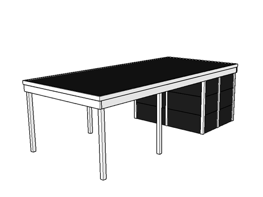 Modernes Einzelcarport KLARE LINIE mit Abstellraum - FREESE Holz 