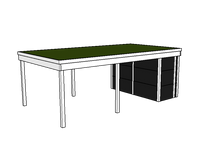 Modernes Gründach-Carport KLARE LINIE mit Abstellraum (Einzelcarport) - FREESE Holz 