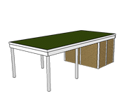 Modernes Gründach-Carport KLARE LINIE mit Abstellraum (Einzelcarport) - FREESE Holz 