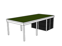 Modernes Gründach-Carport KLARE LINIE mit Abstellraum (Einzelcarport) - FREESE Holz 