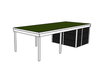Modernes Gründach-Carport KLARE LINIE mit Abstellraum (Einzelcarport) - FREESE Holz 