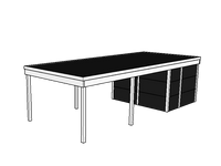 Modernes Einzelcarport KLARE LINIE mit Abstellraum - FREESE Holz 