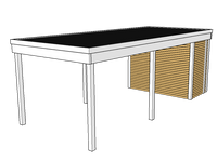 Modernes Einzelcarport KLARE LINIE mit Abstellraum - FREESE Holz 