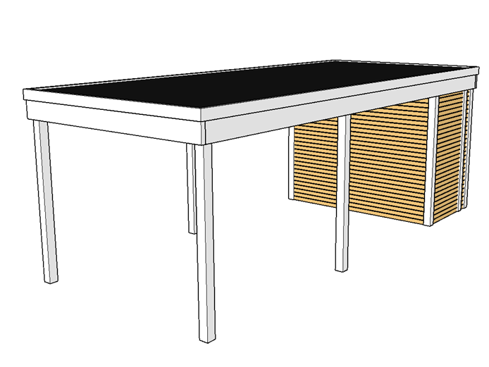 Modernes Einzelcarport KLARE LINIE mit Abstellraum - FREESE Holz 