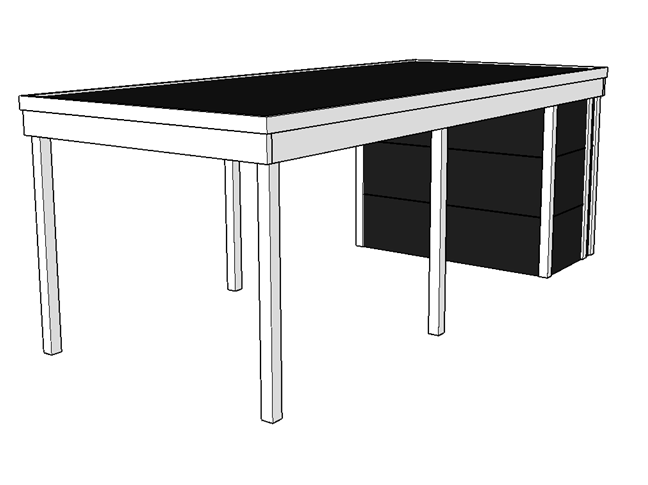 Modernes Einzelcarport KLARE LINIE mit Abstellraum - FREESE Holz 