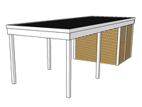 Modernes Einzelcarport KLARE LINIE mit Abstellraum - FREESE Holz 