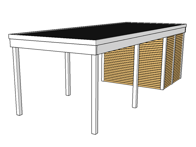 Modernes Einzelcarport KLARE LINIE mit Abstellraum - FREESE Holz 