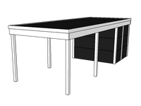 Modernes Einzelcarport KLARE LINIE mit Abstellraum - FREESE Holz 