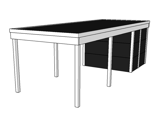 Modernes Einzelcarport KLARE LINIE mit Abstellraum - FREESE Holz 