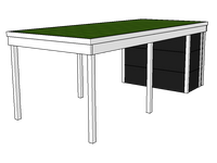 Modernes Gründach-Carport KLARE LINIE mit Abstellraum (Einzelcarport) - FREESE Holz 