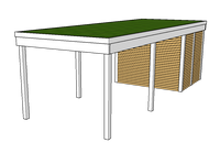 Modernes Gründach-Carport KLARE LINIE mit Abstellraum (Einzelcarport) - FREESE Holz 