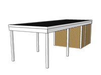 Modernes Einzelcarport KLARE LINIE mit Abstellraum - FREESE Holz 