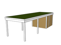 Modernes Gründach-Carport KLARE LINIE mit Abstellraum (Einzelcarport) - FREESE Holz 
