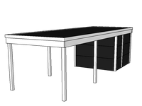 Modernes Einzelcarport KLARE LINIE mit Abstellraum - FREESE Holz 