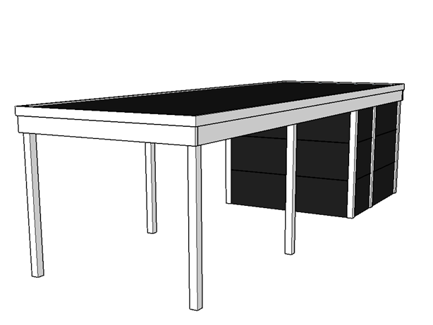 Modernes Einzelcarport KLARE LINIE mit Abstellraum - FREESE Holz 