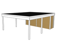Modernes Doppelcarport KLARE LINIE mit Abstellraum - FREESE Holz 
