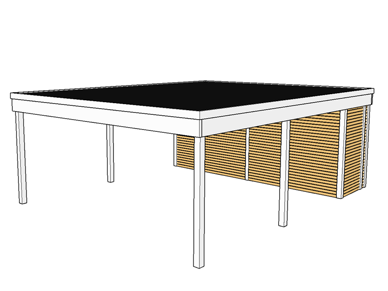 Modernes Doppelcarport KLARE LINIE mit Abstellraum - FREESE Holz 