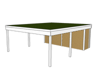 Modernes Gründach-Carport KLARE LINIE mit Abstellraum (Doppelcarport) - FREESE Holz 
