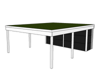 Modernes Gründach-Carport KLARE LINIE mit Abstellraum (Doppelcarport) - FREESE Holz 