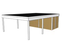 Modernes Doppelcarport KLARE LINIE mit Abstellraum - FREESE Holz 