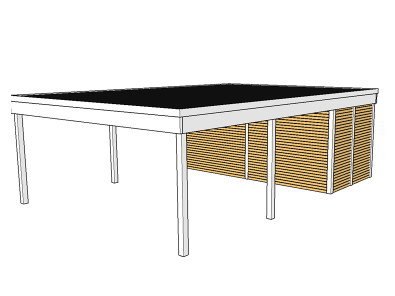 Modernes Doppelcarport KLARE LINIE mit Abstellraum - FREESE Holz 