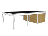 Modernes Doppelcarport KLARE LINIE mit Abstellraum - FREESE Holz 