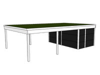 Modernes Gründach-Carport KLARE LINIE mit Abstellraum (Doppelcarport) - FREESE Holz 