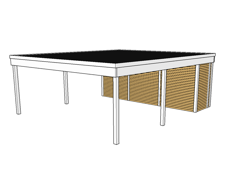 Modernes Doppelcarport KLARE LINIE mit Abstellraum - FREESE Holz 